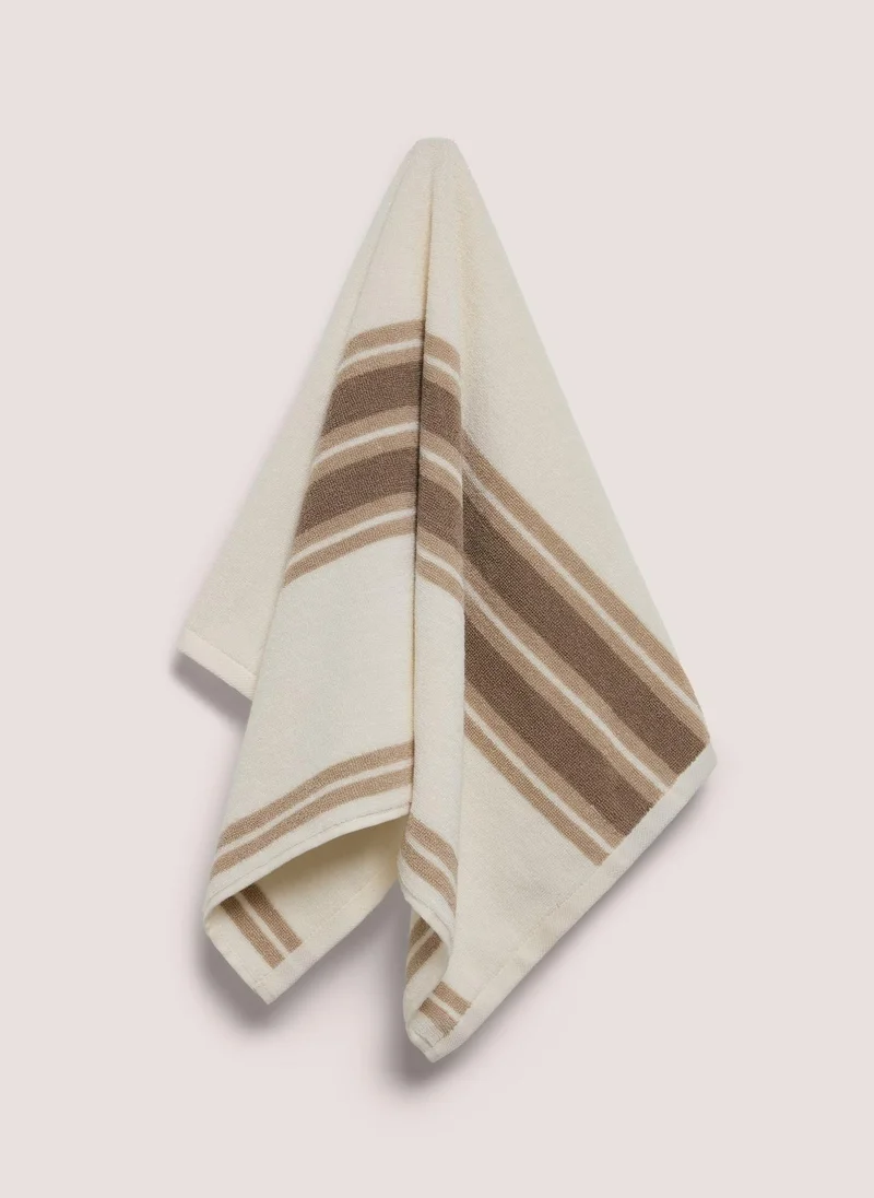 Matalan Beige Stripe Hand Towel